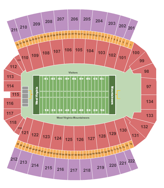 Mountaineer Field Backyard Brawl Seating Chart